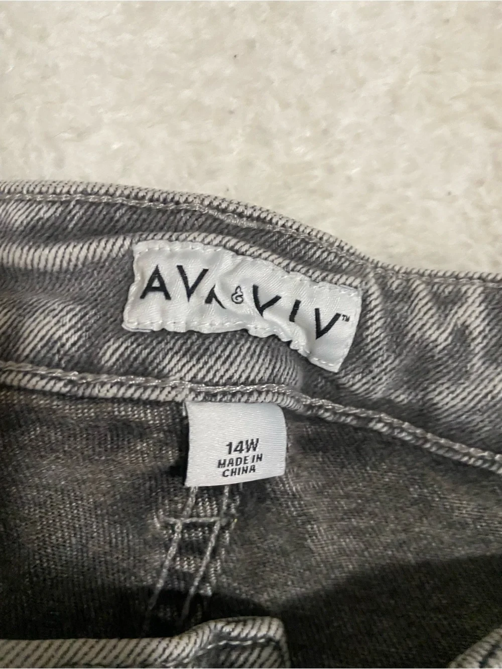 Ava & Viv Gray Acid-Wash Denim Shorts
